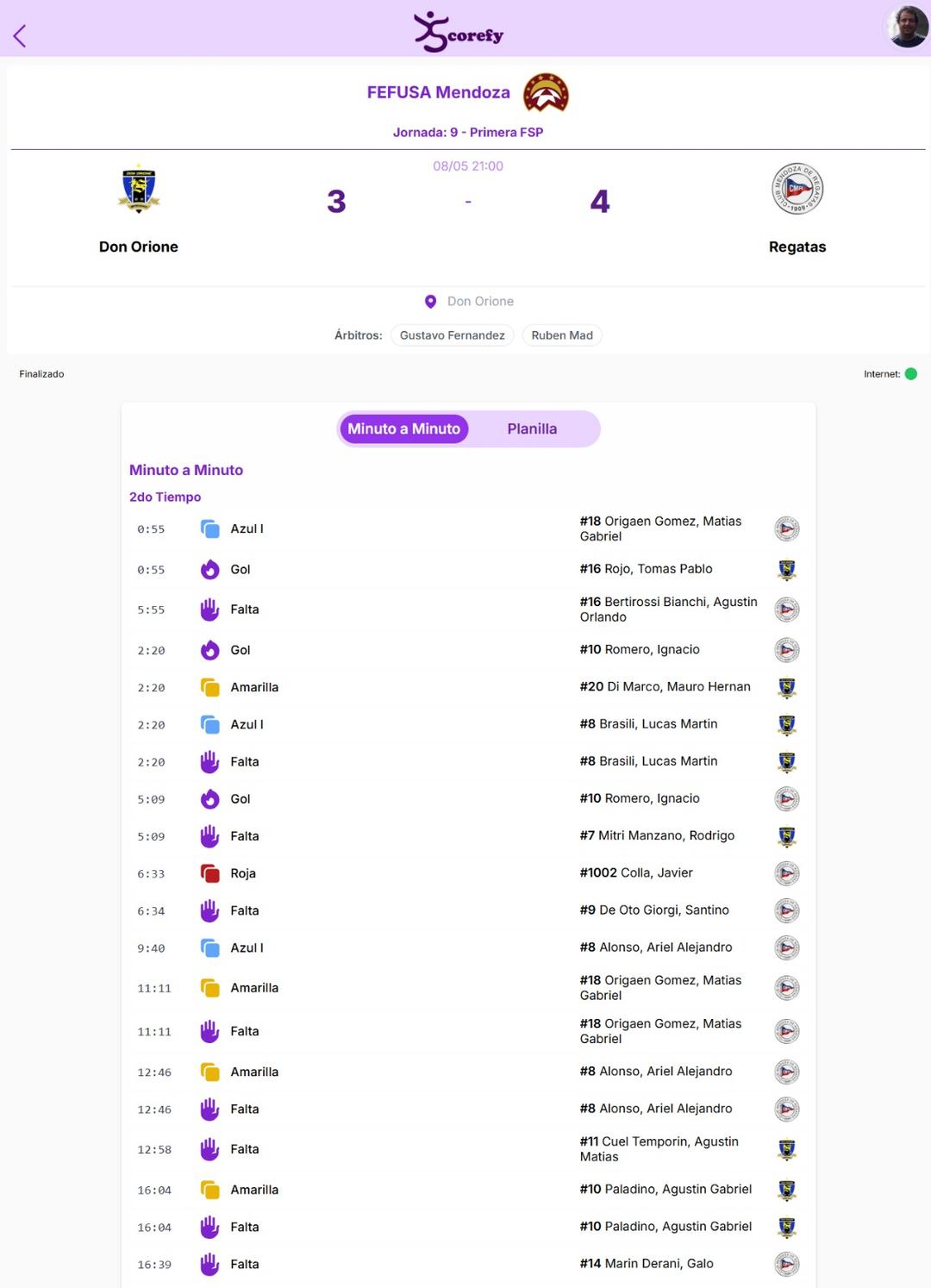 Vista de FanHub